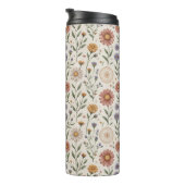 Naadloze patchwork met vintage handgetekende wilde thermosbeker (Geroteerd rechts)