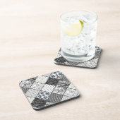 Naadloze patchwork monochroom zwart grijs witte vl bier onderzetter (Rechterzijde)