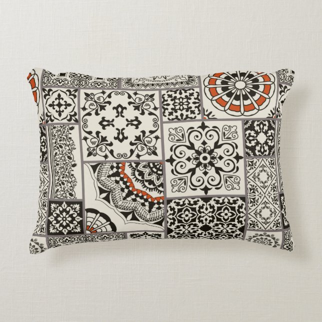 Naadloze patchwork-tegel met islam, Arabisch, Indi Accent Kussen (Voorkant)