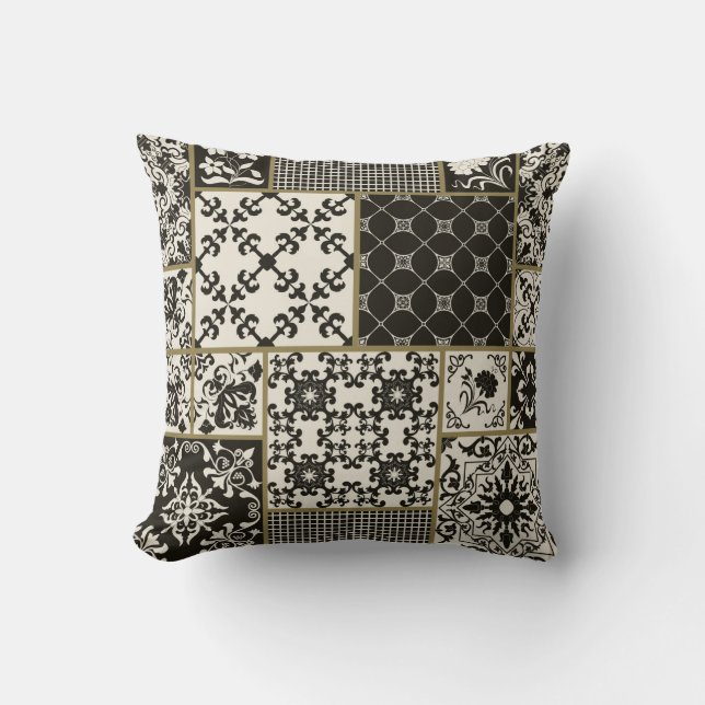 Naadloze patchwork-tegel met islam, Arabisch, Indi Kussen (Voorkant)
