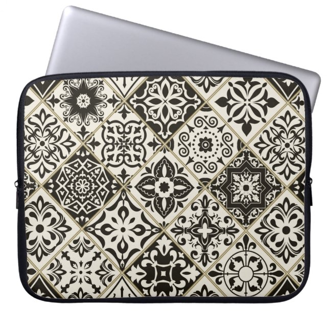 Naadloze patchwork-tegel met islam, Arabisch, Indi Laptop Sleeve (Voorkant)