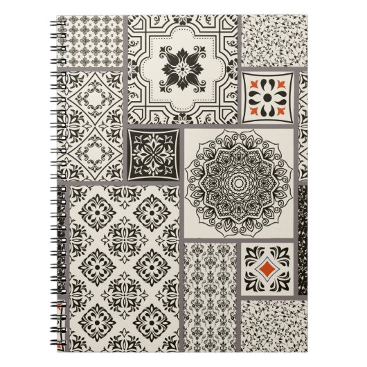 Naadloze patchwork-tegel met islam, Arabisch, Indi Notitieboek (Voorkant)