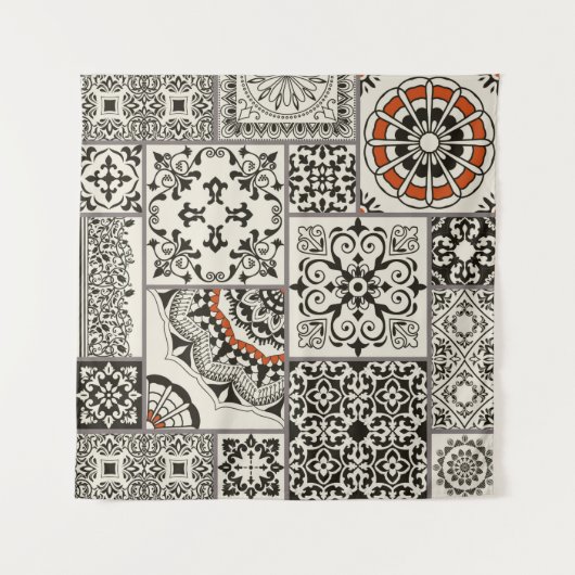 Naadloze patchwork-tegel met islam, Arabisch, Indi Wandkleed (Voorkant)