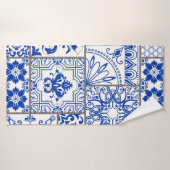 Naadloze patchwork-tegel met Victoriaans motieven. Badhanddoek (Badhanddoek)