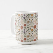 Naadloze patchwork van vintage handgetekende wilde koffiemok (Voorkant links)