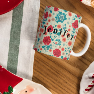 Naadloze Patronen Design Fabric Art Coffee Mok