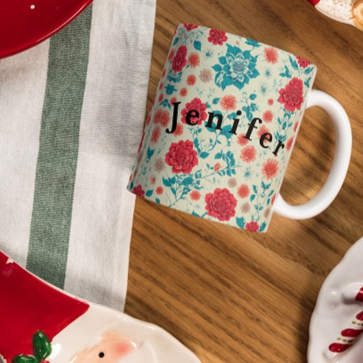 Naadloze Patronen Design Fabric Art Coffee Mok