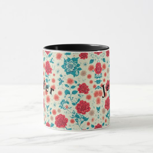 Naadloze Patronen Design Fabric Art Coffee Mok (Midden)