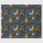 Naadloze patronen met een ruimtethema. Kat astrona Cadeaupapier (Vlak)