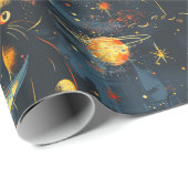 Naadloze patronen met een ruimtethema. Kat astrona Cadeaupapier (Rol Hoek)
