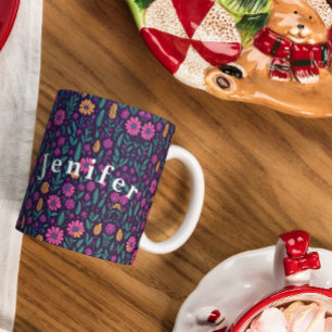 Naadloze Patronen of Flowers and Trees Coffee Mok