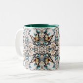 Naadloze patronen, Vlinderbloem Tweekleurige Koffiemok (Voorkant links)