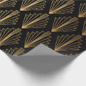 Naadloze patroon achtergrond zwart-wit en goud cadeaupapier (Hoek)