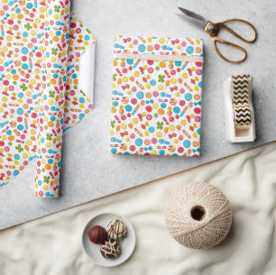 Naadloze Patroon Assorted Snoepjes Cadeaupapier