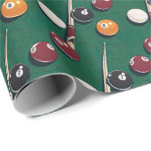 Naadloze Patroon Biljart Sport Cadeaupapier (Rol Hoek)