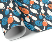 Naadloze Patroon Bowling Sport Cadeaupapier (Rol Hoek)