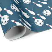 Naadloze Patroon Bowling Sport Cadeaupapier (Rol Hoek)