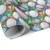Naadloze Patroon Golf Sport Cadeaupapier (Rol Hoek)