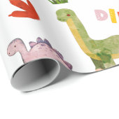 Naadloze patroon heldere Dinosaur Kids verjaardag Cadeaupapier (Rol Hoek)