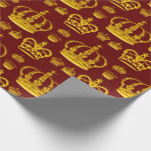 Naadloze Patroon King's Kronen van Gele Kleur Cadeaupapier (Hoek)