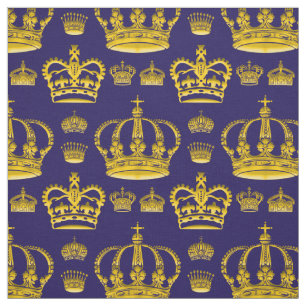Naadloze Patroon King's Kronen van Gele Kleur Stof