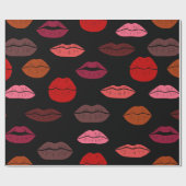 Naadloze patroon kleurrijke lippen cadeaupapier (Vlak)