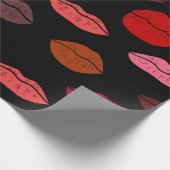 Naadloze patroon kleurrijke lippen cadeaupapier (Hoek)