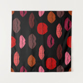 Naadloze patroon kleurrijke lippen wandkleed (Voorkant (horizontaal))