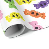 Naadloze Patroon Ontwerp Kleurrijke Snoepjes Hallo Cadeaupapier (Rol Hoek)