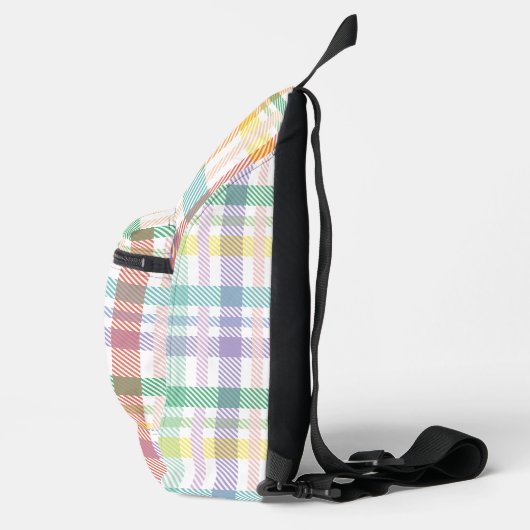 Naadloze Patroon Plakt Licht Kleurrijk Sling Bag (Rechts)