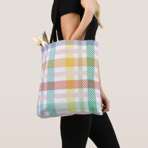 Naadloze Patroon Plakt Licht Kleurrijk Tote Bag