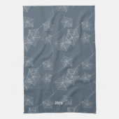 Naadloze patroon print grijze spinnenwebben, op ma theedoek (Verticaal)