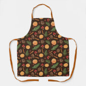 Naadloze Patroon Rustieke Botanische Kerstmis Schort (Voorkant)