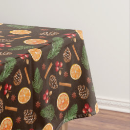 Naadloze Patroon Rustieke Winter Botanische Kerstm Tafelkleed