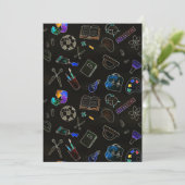 Naadloze patroon schoolbenodigdheden, school bedankkaart (Staand voorkant)