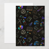 Naadloze patroon schoolbenodigdheden, school bedankkaart (Voorkant / Achterkant)