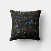 Naadloze patroon schoolbenodigdheden, school kussen (Achterkant)