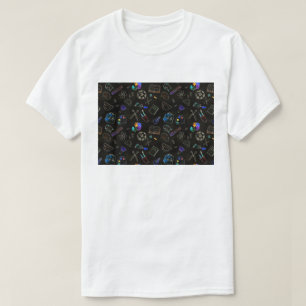 Naadloze patroon schoolbenodigdheden, school t-shirt