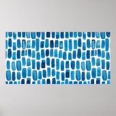 Naadloze patroonachtergrond met blauw van waterver poster (Voorkant)