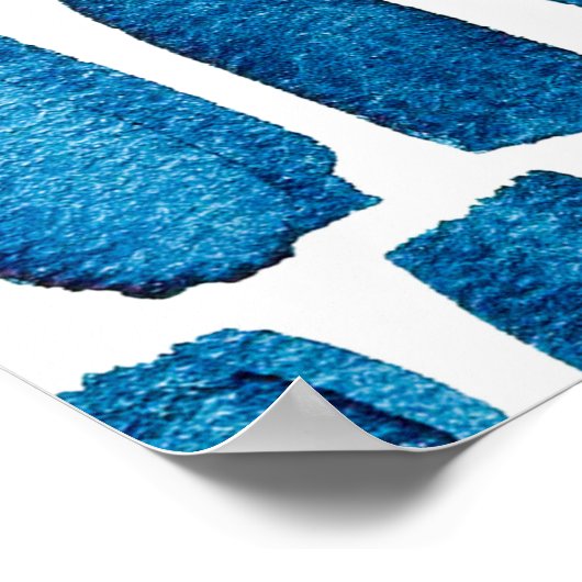 Naadloze patroonachtergrond met blauw van waterver poster (Hoek)