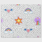 Naadloze patroonachtergrond met patchstatus cartoo cadeaupapier (Vlak)