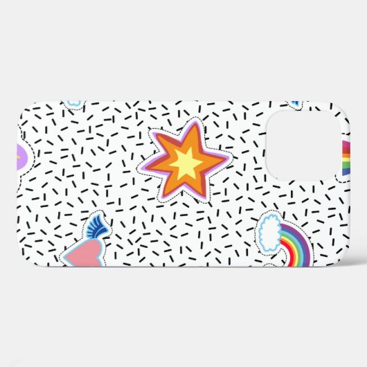 Naadloze patroonachtergrond met patchstatus cartoo Case-Mate iPhone case (Achterkant (horizontaal))