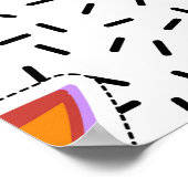 Naadloze patroonachtergrond met patchstatus cartoo poster (Hoek)