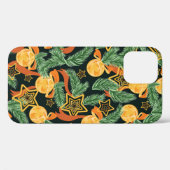 naadloze patroonachtergrond met pinebladeren, ster Case-Mate iPhone case (Achterkant (horizontaal))