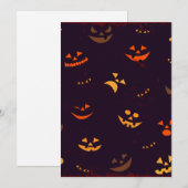 Naadloze patroonachtergrond van pompoen in het gez feestdagenkaart (Voorkant / Achterkant)