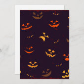 Naadloze patroonachtergrond van pompoen in het gez feestdagenkaart (Voorkant / Achterkant)