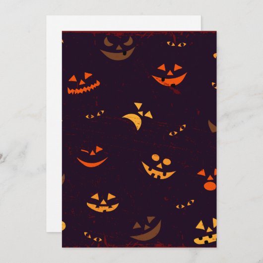 Naadloze patroonachtergrond van pompoen in het gez feestdagenkaart (Voorkant / Achterkant)