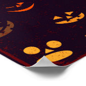 Naadloze patroonachtergrond van pompoen in het gez poster (Hoek)