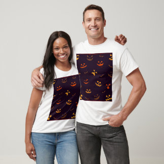 Naadloze patroonachtergrond van pompoen in het gez t-shirt