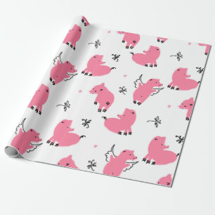 Naadloze patroonbiggen vliegen cadeaupapier